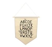 TOPBATHY Bannière Murale Alphabet en Toile Bois Beige pour Chambre Bébé | Canvas Lavable, Entretien Facile, Résistance à Casse et Décoloration, Cordelette
