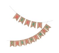 TOPBATHY Bannière Noël Toile de Jute Rustique Décor Cheminée Guirlande Fête Xmas Party Supplies
