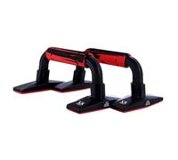 TOPBATHY Barres de Push-up H Caoutchouc Antidérapant avec Poignées EVA Support Stable Tpr pour Musculation Poitrine et Abdos Rouge et Noir Équipement Fitness Domicile et Salle de Sport