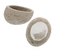 TOPBATHY Bassin en Résine Imitation Pierre pour Reptiles, Bol Alimentaire Stable Hauteur Modérée, pour Nourrir Vos Animaux de Compagnie, Lot de 2 Pièces