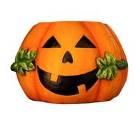 TOPBATHY Bocal à Bonbons en Résine Citrouille Plus Vraie Que Nature Visage Souriant, Décoration de Fête d'halloween pour Table et Jardin, Ambiance Festive Orange
