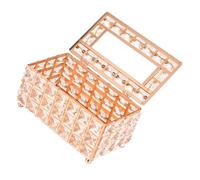 TOPBATHY Boîte à Mouchoirs Cristal de Métal Doré Rose Distributeur de Serviettes Décoratif et Pratique pour Maison et Bureau Organiseur Élégant pour Papier Absorbant