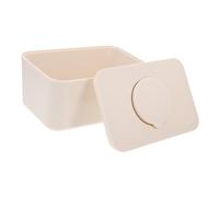 TOPBATHY Boîte à Mouchoirs Humide Rectangulaire Beige Couvercle En Silicone Étanche, Distributeur Portable Pour Voiture Et Maison, Protection Des Lingettes, Rangement Pratique