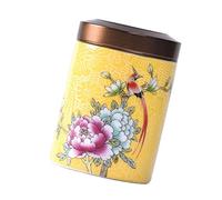 TOPBATHY Boîte à Thé Décorative 68 Ml Jaune En Émail Pot De Stockage Scellé, Conservation Hermétique Polyvalente Pour Maison Et Boutique, Contenant Feuilles De Thé Ou Bonbons