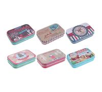 TOPBATHY Boîte De 6 Pièces Boîte En Métal De Noël Détenteurs De Cartes- De Noël Porte-cartes De Noël Remplisseur De De Fête De Noël Contenant Rond De Boîtes- Décor Le Fer