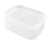 TOPBATHY Boîte de Rangement Cosmétique de Bureau Blanche en PP Grosse Capacité Couvercle, Pratique et Élégante pour Organiser Les Cosmétiques la Maison