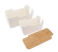 TOPBATHY Boîte de Rangement pour Câbles 2pcs en Plastique Abs Blanc Protection Les Chocs pour Prise Électrique Adaptée la Cuisine et Garde Garçon et Filles et Animaux
