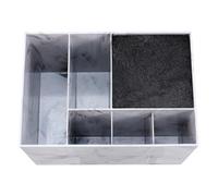 TOPBATHY Boîte de Rangement pour Outils de Coiffure en Acrylique Motif Marbre Support Antidérapant 6 Compartiments pour Ciseaux et Peignes Organiseur Professionnel pour Salon et Usage