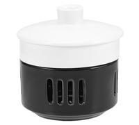 TOPBATHY Bol à Soupe en Céramique Noir Couvercle et Base à Bougie | Rétention de Chaleur, pour Soupes Variées, Bol Ménager, Usage Quotidien, Accessoire de Chauffage Inclus