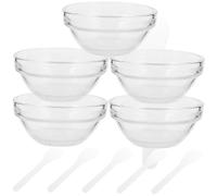 TOPBATHY Bol de Masque Facial Verre Transparent Résistant et Facile à Nettoyer Accessoire DIY pour Soins Spa et Beauté Bol de Mélange Multifonction pour Masque et Soin Capillaire