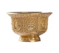 TOPBATHY Bol Offrande Bouddhiste En Cuivre Avec Motifs Traditionnels 6.8 X 6.8 X 4.2 Cm Tasse Sacrée Pour Culte Et Décoration Spirituelle