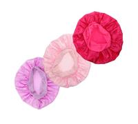 TOPBATHY Bonnet de Nuit Confortable et Respirant 3pcs pour Garçon et Filles en Polyester Chapeau Rond Coloré Rouge pour Dormir Paisiblement