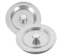TOPBATHY Bouchon D'évier en Acier Inoxydable Anti-Odeur 2pcs avec Joint en Silicone, Étanchéité Accessoire Cuisine et Salle de Bain