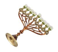 TOPBATHY Bougeoir 9 Branches en Métal de Cœur, Décor Stable et Polyvalent pour Fête Juive ou Soirée de Noël, Centre de Table Romantique et Décoratif