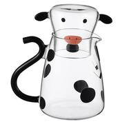 TOPBATHY Bouilloire Verre Forme Vache avec Tasse Théière pour Cuisine Distributeur de Jus et Caféière