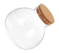 TOPBATHY Bouteille D'écosystème en Verre Rond avec Bouchon en Liège Hermétique, Pot de Succulentes Décoratif pour Salon et Rebord de Fenêtre, Entretien Facile