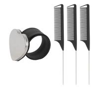 TOPBATHY Bracelet Professionnel Magnétique pour Coiffeur avec Porte-pinces à Cheveux Peigne U Silicone Noir Maintien Sécurisé et Flexible