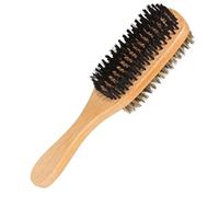 TOPBATHY Brosse à Barbe Double Face Poils de Sanglier Naturel Brosse Coiffante Huile de Tête Rétro Barbe et Cheveux Bois de Hêtre Grand Modèle pour Soins Homme