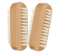 TOPBATHY Brosse à Ongles Portable Lot de 2 Pièces Double Face en Bois de Lotus et Pp pour Nettoyer Ongles, pour Usage Personnel la Maison
