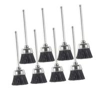 TOPBATHY Brosse de Nettoyage Accessoires Mini Manucure pour Embout de Perceuse à Ongles 8Pcs en Métal et Poils pour Usage Professionnel et Salon de Nail Art