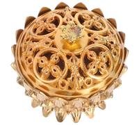 TOPBATHY Brûleur Dencens Métallique Lotus Vintage pour Bâtons et Cônes Purificateur Intérieur Au Style Chinois Accessoire Zen Compact pour Maison et Bureau