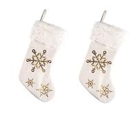 TOPBATHY Cadeau Chaussettes Flocon Paillettes Pochette Cadeau Forme Chaussettes Bonbons Noël Décoratif
