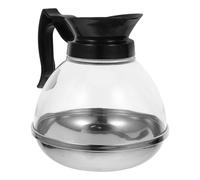 TOPBATHY Cafetière en Acier Inoxydable à Fond, Corps Transparent, Couvercle | Rétention de Chaleur, des Éclaboussures, Base sans Soudure, Poignée Large, pour Induction et Gaz