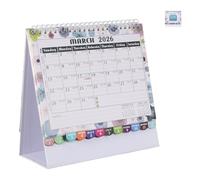 TOPBATHY Calendrier de Bureau Papier Planificateur Mensuel Debout pour Bureau Suivi des Dates et Notes Organisation Annuelle École et Usage Personnel