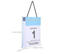 TOPBATHY Calendrier Mural 2026 à Pages Détachables Grand Format Bleu Calendrier Fonctionnel et Organisateur Quotidien pour Bureau École Résidence et Gestion D’Emploi du Temps