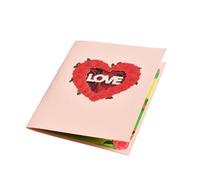 TOPBATHY Carte de Vœux 3d Saint-valentin Petite Taille Papier Épais Couleur Assortie Lot pour Message Personnalisé et Bénédiction, Carte Postale Décorative Légère Facile à Transporter
