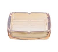 TOPBATHY Cendrier Carré en Verre Ambré 10 Cm, Cendrier Élégant pour Cigarettes et Cigares, Grosse Capacité, Facile à Nettoyer, Décoratif pour Maison, Bureau et Fêtes