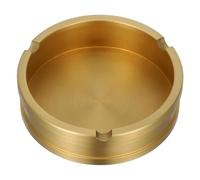 TOPBATHY Cendrier Rétro Laiton Doré Porte Cendres Élégant pour Décoration de Table Conteneur de Bout de Accessoire de Bureau et Patio Design Compact et Chic