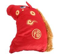 TOPBATHY Chapeau Peluche Cheval Rouge Léger et Chaud en Coton Pp pour Fête du Nouvel An Chinois 2026, Déguisement Amusant pour Séance Photo et Célébration Festive