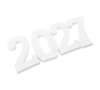 TOPBATHY Chiffres en Bois Blancs 2027, Figurine Décorative de Bureau | Décoration Moderne et Contemporaine, Surface Mate Lisse, Placement Debout, pour Mariage et Noël