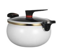 TOPBATHY Cocotte Céramique Émaillée avec Couvercle Pot de Cuisson Antiadhésif Multifonction pour Mijoter Braiser et à Micro Pression Compatible Feux Grand Format Blanc