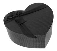 TOPBATHY Coffret Présent Cœur Noir en Papier pour Chocolats et Bijoux | Ruban Décoratif, Style Simple et Chic, pour Cosmétiques, Bonbons Artisanaux, Présentation Soignée, Style Aléatoire