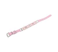 TOPBATHY Collier Ajustable pour Animaux de Compagnie en Fausses Perles Roses, Taille M 1,5 X 34 Cm, Collier Mignon pour Chien et Chaton Fermoir Sécurisé, Accessoire Léger pour Promenades