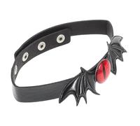 TOPBATHY Collier Ras-de-cou Noir en Pu Pendentif Chauve-souris pour Halloween, Style Punk Confortable et Ajustable, Accessoire pour Fête D'halloween