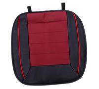 TOPBATHY Coussin de Siège Auto en Cuir 3d Bicolore Noir et Rouge, Housse Intégrale, Antidérapant, Taille, Protection Siège Voiture pour Adulte et Senior, Usage Toutes Saisons