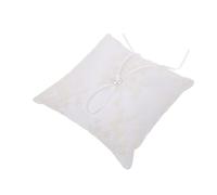 TOPBATHY Coussin Porte-alliances Brodé Satin avec Perles Coussin de Mariage Européen pour Cérémonies Échange Confortable et Décoration Élégante