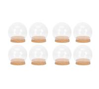 TOPBATHY Couvercles Verre Avec Socle LièGe 8 PièCes Cloche Verre Transparent Pour DéCoration Fleurs PréServéEs Accessoires Maison