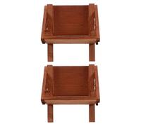 TOPBATHY Crèche en Bois Rustique 2 Pièces, Figurines Nativité pour Décoration de Table de Noël, Sculpture en Bois D'intérieur 9 X 8,3 X 6,8 Cm, Ornement Étable Nativité, Décor