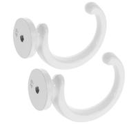 TOPBATHY Crochets Muraux en Alliage de Zinc Blanc Lot de 2 Set de Crochets Incurvés de Croissant Supports Métalliques pour Embrasses de Rideaux Accessoires Suspendre et Décoration