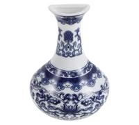 TOPBATHY Demi-Vase Mural Vintage en Céramique, Bleu Blanc Peint à Main | Style Chinoiserie Rétro, Surface Émaillée, pour Entrée et Salon, Décoration de Fleur Murale Compacte
