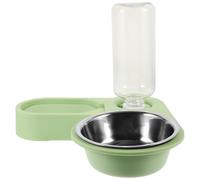 TOPBATHY Distributeur Automatique d'eau et Nourriture pour Chat en Acier Inoxydable Double Gamelle Pliable d'angle, pour Maison et Voiture