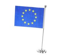 TOPBATHY Drapeau de Bureau Union Européenne 15 X 10 Cm avec Support Stable, Petit Drapeau de Table pour Décoration de Bureau et Fête, Accessoires Décoratifs pour Espace de Travail