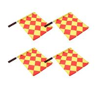 TOPBATHY Drapeaux Officiels D'arbitre de Ligne de Football avec Poignée en Écume Ergonomique en Polyester Lot de 4 Meilleure Visibilité Lors des Matchs