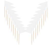TOPBATHY Drapeaux Pour Cure-dents Blancs En Kit De 100 Pièces, Mini-drapeaux Triangulaires 3,5x2,5 Cm En Papier Cure-dents En Bois 6,5 Cm, Pour Cupcakes, Amuse-gueules Et Décoration De Fruits