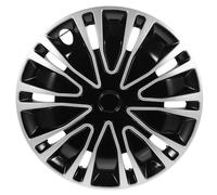 TOPBATHY Enjoliveur de Roue Voiture 15 Pouces Argenté Noir BK Cache-moyeu Décoratif Protecteur Véhicule Usage Extérieur