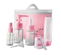 TOPBATHY Ensemble 9 Flacons de Voyage Transparents Rose Pulvérisateur Portable Pet 50 Ml pour Cosmétiques Lotions Shampoing Voyage